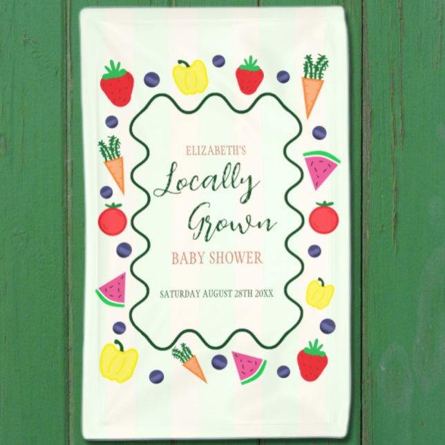 Lona Baby Shower en el mercado de agricultores locales (Subido por el creador)