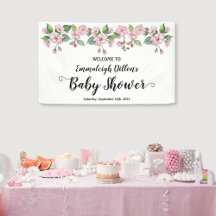 Baby Shower floral de color rosa primavera