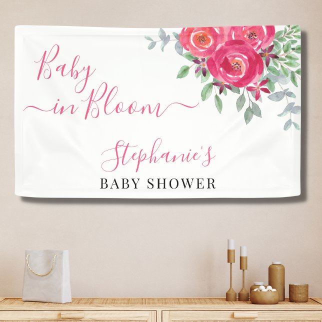 Lona Baby Shower Floral rosa (Subido por el creador)