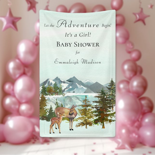Lona Baby Shower Forest Adventure Rustic Deers (Subido por el creador)