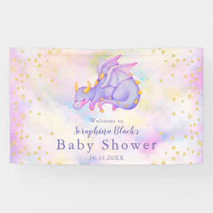 Lona Baby Shower Girly Pastel Purple Dragon
