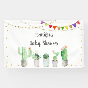 Lona Baby Shower Gold Fiesta Cactus
