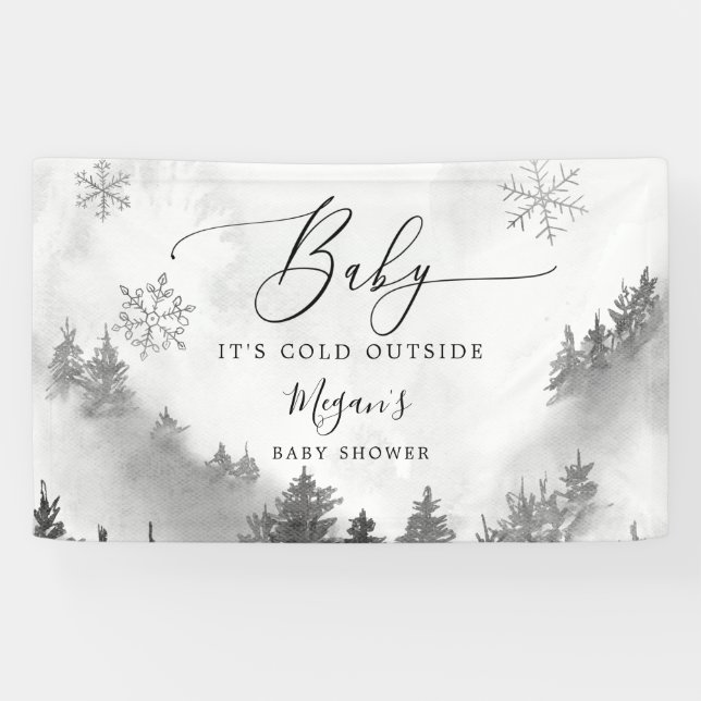 Lona Baby Shower Gray Winter Wonderland (Horizontal)