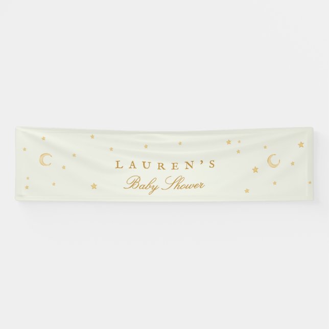 Lona Baby Shower magical sage green stars welcome (Horizontal)