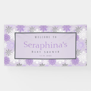 Lona Baby Shower Morple Silver Snowflakes Winter
