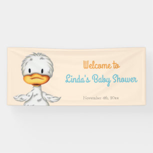 Lona Baby Shower neutro de género del pato bebé minimal