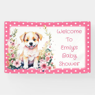 Lona Baby Shower personalizado con tema de perro pimien