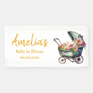 Lona Baby Shower personalizado de Stroller de época