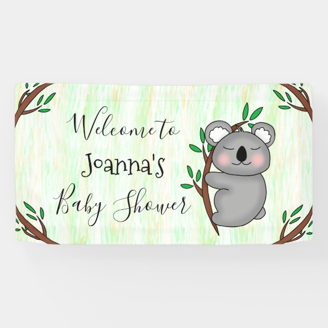 Lona Baby Shower personalizado del oso Koala (Horizontal)