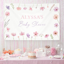 Baby Shower Pink Purple Wildflowers