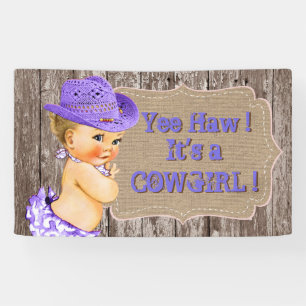 Lona Baby Shower Rustic Purple Cowgirl