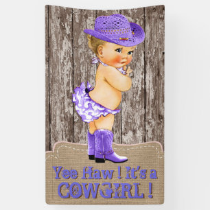Lona Baby Shower Rustic Purple Cowgirl
