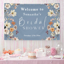 Lona Baby Shower Rústico Boho de Flores Silvestres Peri