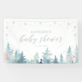 Lona Baby Shower Silver & Blue Winter Wonderland