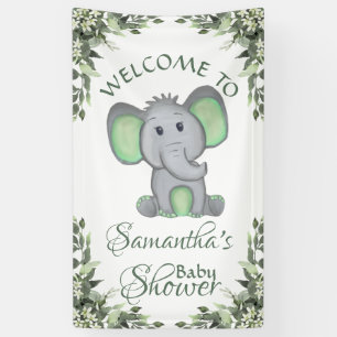 Lona Baby Shower sobre la energía del elefante neutro