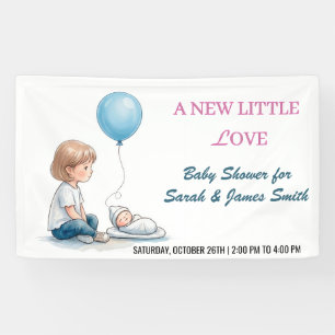 Lona Baby Shower Un Nuevo Pequeño Amor (Hermano)