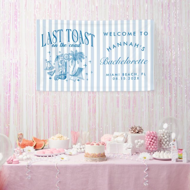Lona Bachelorette Coastal Fiesta de cócteles Moderno Az (Fiesta)