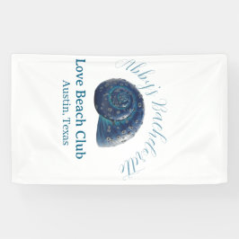 Lona Bachelorette party beach club blue sea shell name 