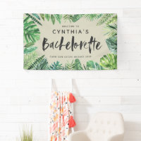 Bachelorette tropical de la hoja de palma y de la