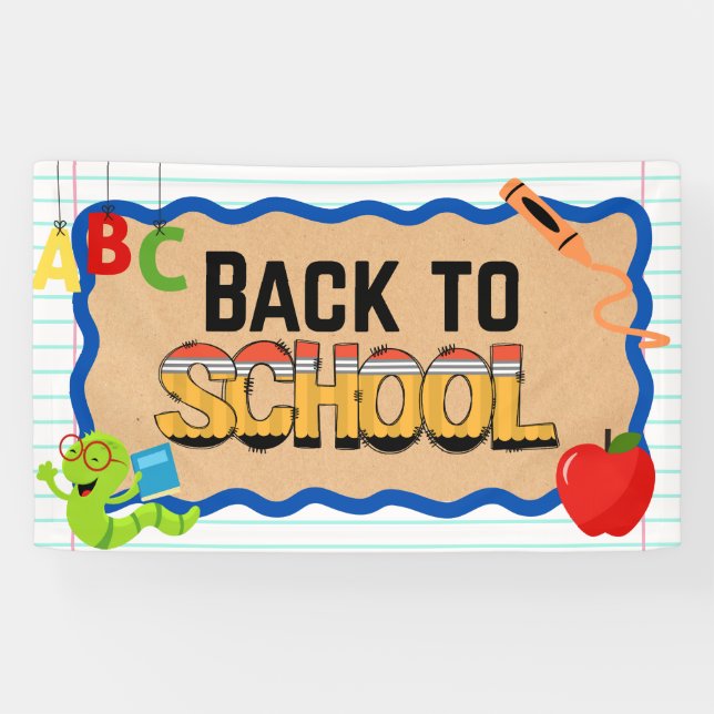Lona Back to School Banners Signs School Event Poster (Horizontal)