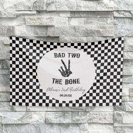 Lona Bad Two The Bone Skeleton Segundo Fiesta de Cumple
