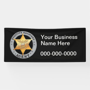 LONA BADGE DE AGENTE DE RECUPERACIÓN FUGITIVA
