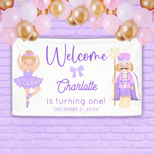 Lona Bailarina Cascanueces Cumpleaños Bienvenida Morada