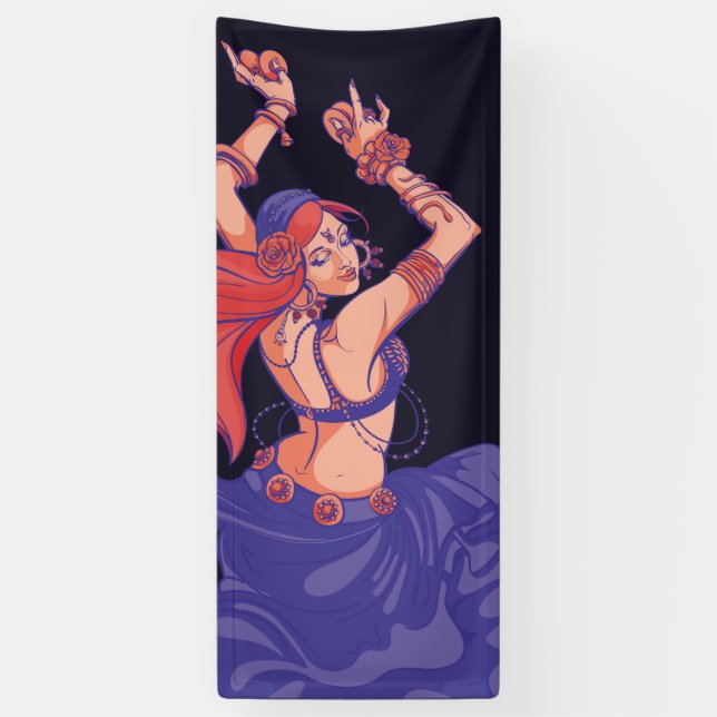 Lona Bailarina tribal gitana con címbalos (Vertical)