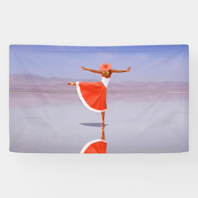 Lona Baile de Ballerina en la playa (Horizontal)