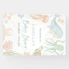 Lona Bajo el mar Bebé Ducha Cartel de bienvenida