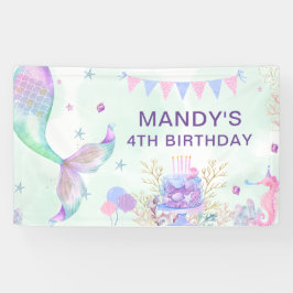 Lona Bajo el mar púrpura Verde azulada cumpleaños de si