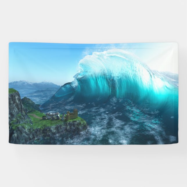 Lona Bajo la bandera ondulada (Horizontal)