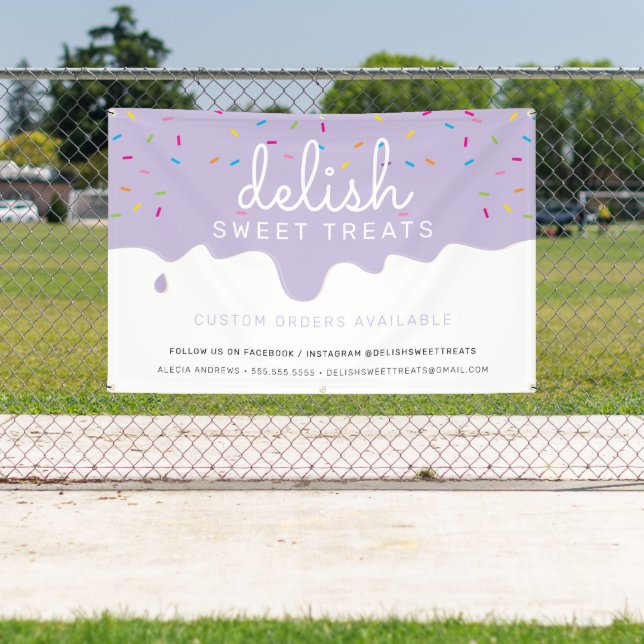 Lona Baker Frosting Gotas de rociador colorido Lilac (in situ)