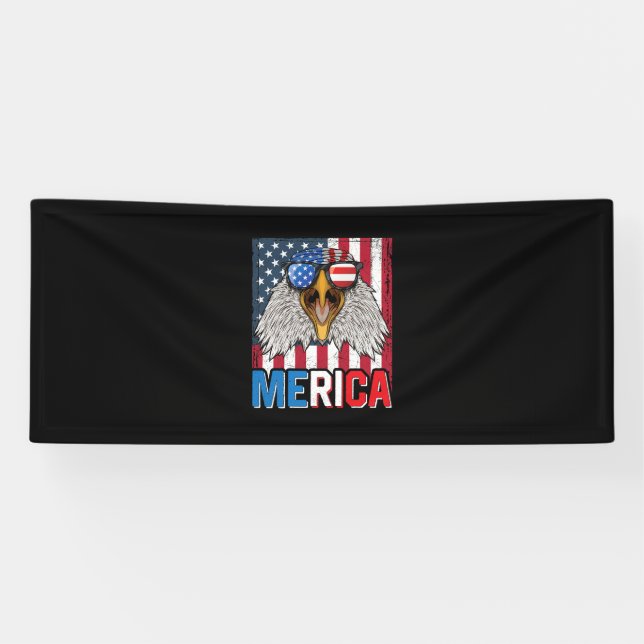 Lona Bald Eagle Merica 4 de Julio (Horizontal)