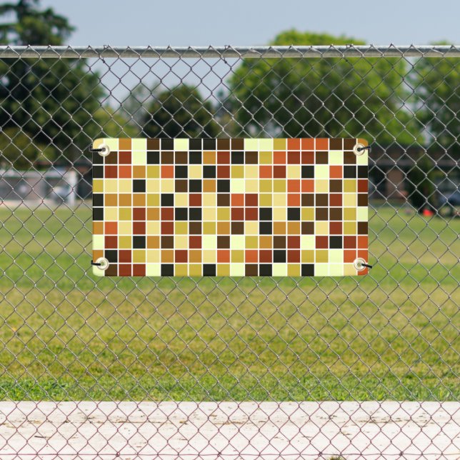 Lona Baldosas de piscina, mosaicos marrones, patrón geo (in situ)