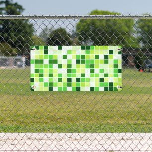 Lona Baldosas de piscina, mosaicos verdes, patrón geomé