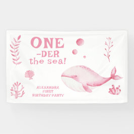 Lona Ballena Rosa Cumpleaños 1 Bajo El Mar 