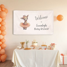 Lona Ballerina Baby Girl Shower Tutu Giraffe Welcome