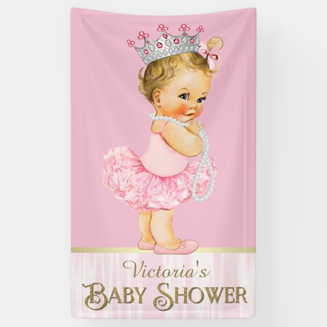 Lona Ballerina Tutu Pearl Baby Shower (Vertical)