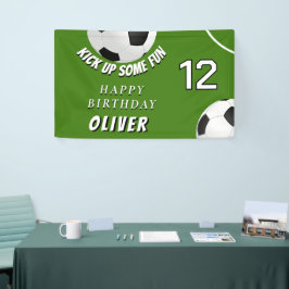 Lona Balón de Fútbol Césped Deportes Cumpleaños Niños