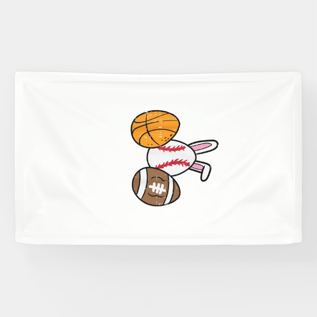 Lona Balones de Pascua Baloncesto Béisbol Fútbol Chicos (Horizontal)
