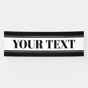 Lona Banda de texto de Personalizado blanco y negro