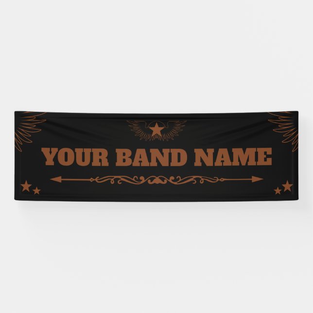 Lona Banda personalizado Merch Country Western Music Ro (Horizontal)