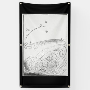 LONA BANDEJA DE ONDA DE LA IMPRESIÓN DE WOODBLOCK EN JA