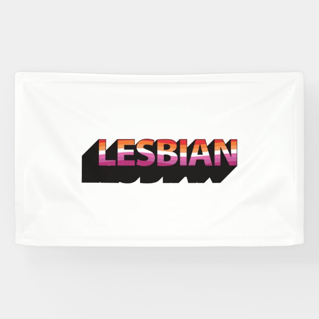 Lona Bandera 3D Lesbiana (Horizontal)