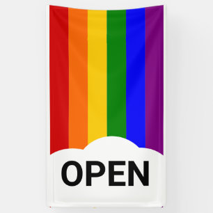 Lona Bandera abierta en la nube arcoiris