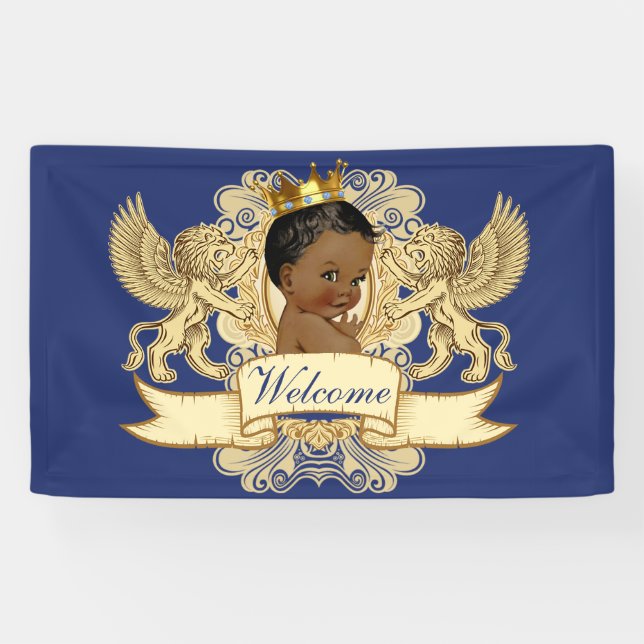 Lona Bandera agradable africana de príncipe Royal Baby (Horizontal)