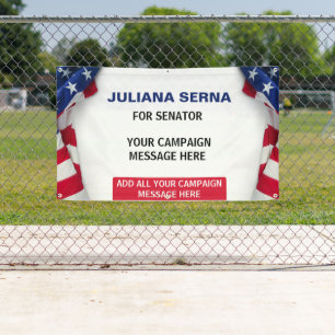 Lona Bandera Americana de Campaña Política Personalizab