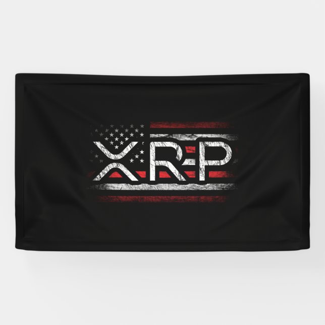 Lona Bandera Americana De Cripto De Moneda De Criptodiv (Horizontal)