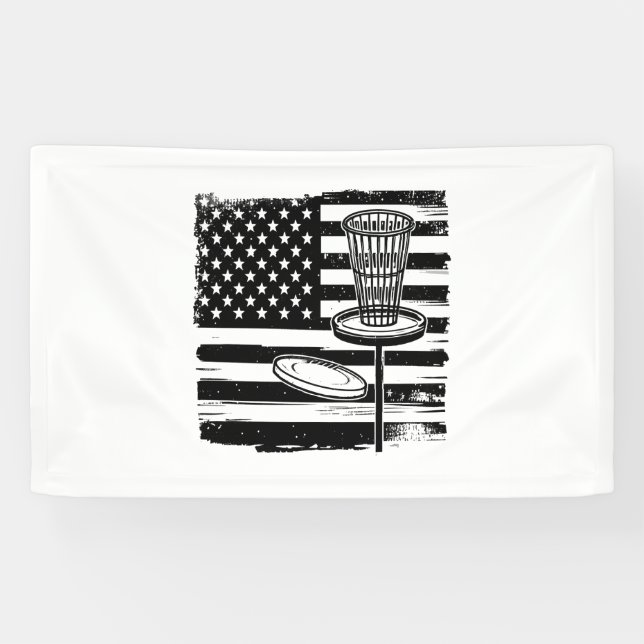 Lona Bandera Americana de Golf de Disco (Horizontal)